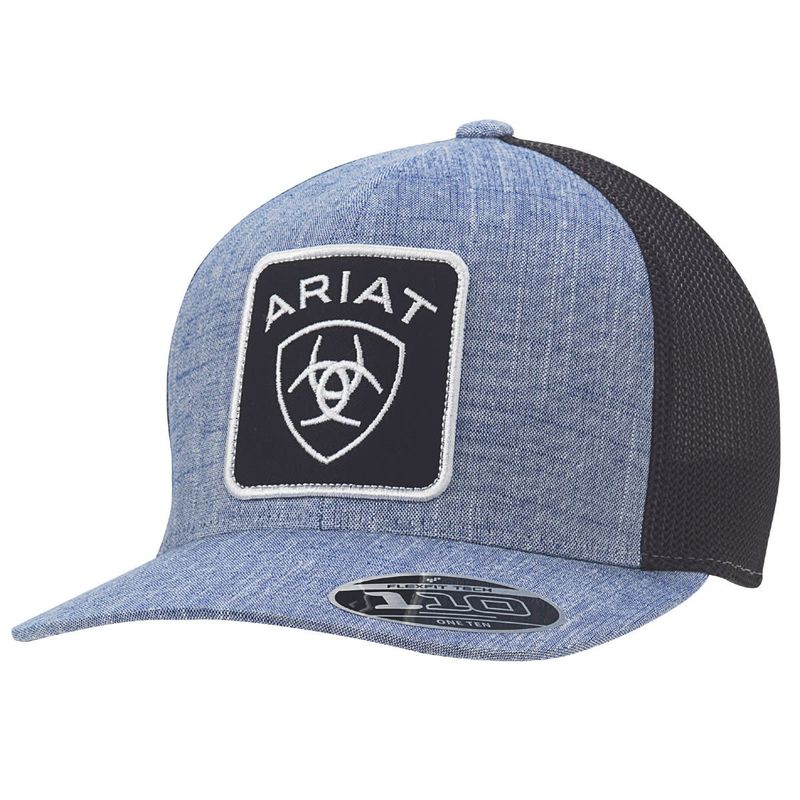 ARIAT MENS SNAP BACK FLEX FIT 110 LARGE PATCH LOGO BLUE A300015027