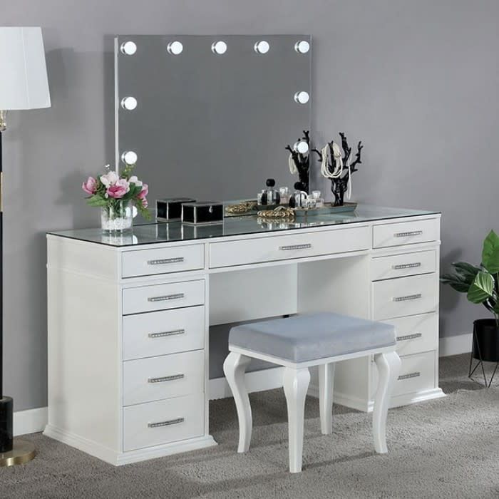Valentina Vanity in white (FOA-DK5682WH-1,FOA-DK5682WH-2 ,FOA-DK5682WH-3)