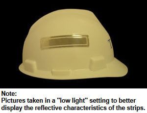 ERB REFLECTIVE STRIPS FOR HARD HAT SILVER 19574