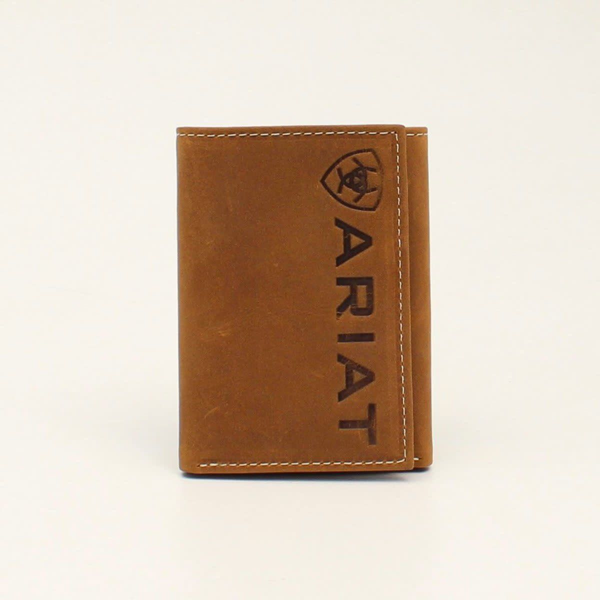 ARIAT TRIFOLD VERTICAL DEBOSSED MEDIUM BROWN A3545344