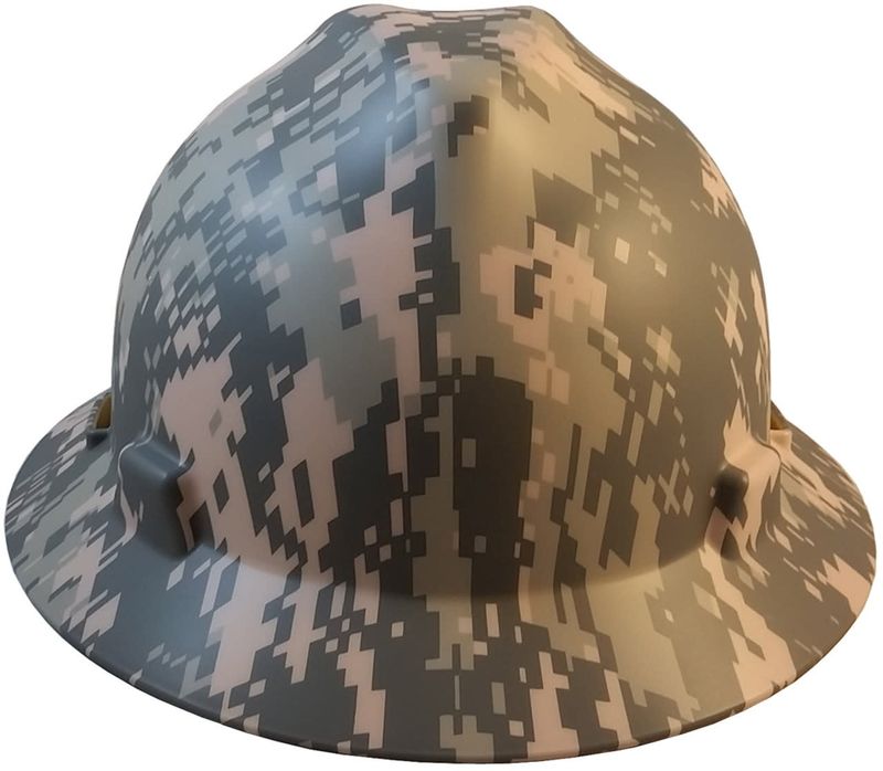 MSA SO-10104254 FULL BRIM ACU Design Camouflage Hard Hats - Staz On Suspensions