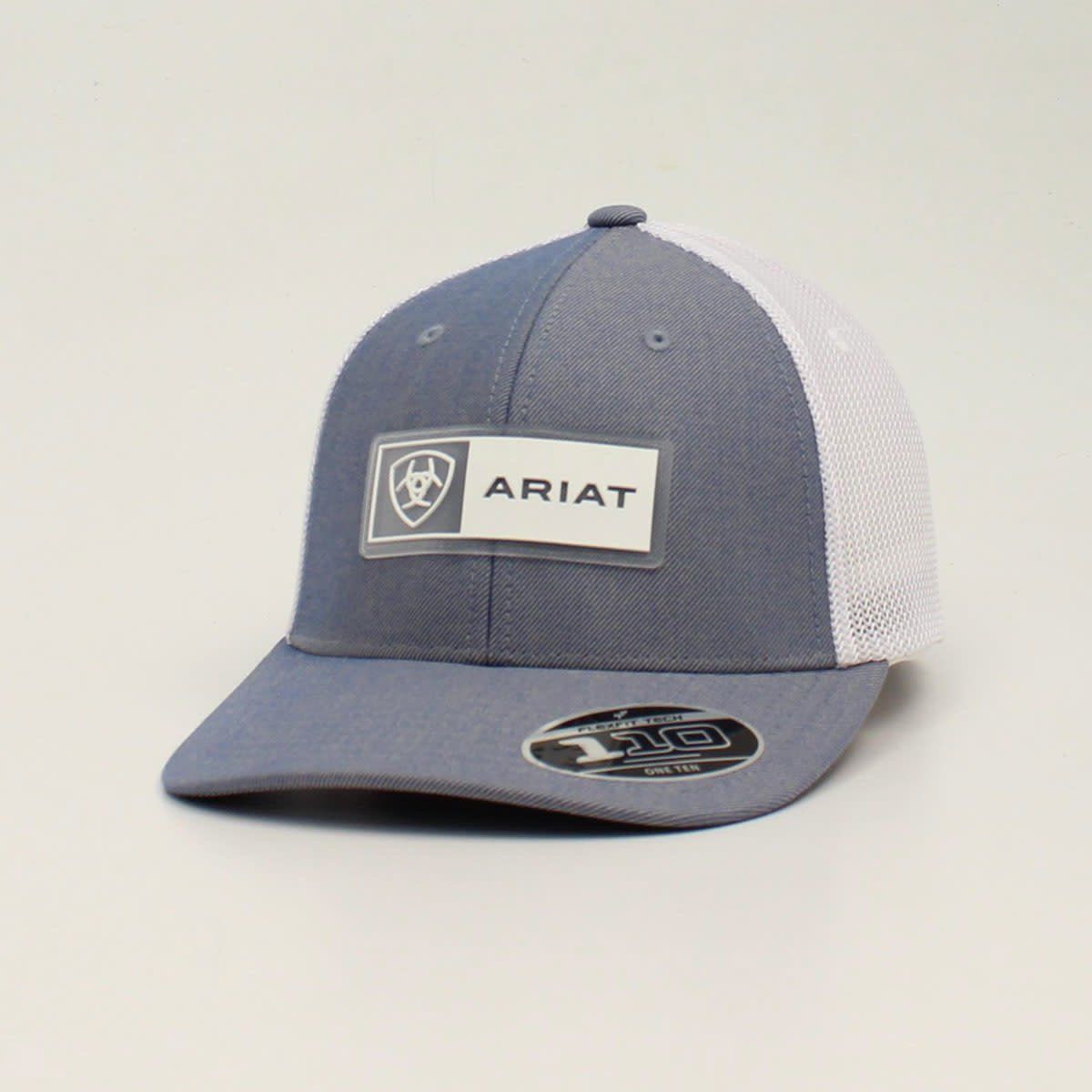 **Ariat Hat MENS SNAP BACK FLEX FIT 110 RUBBER PATCH LIGHT BLUE A300015313