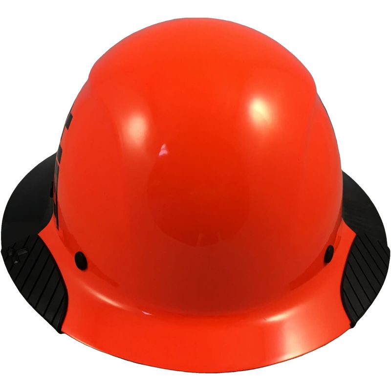 Actual Carbon Fiber Hard Hat - HDC50C-19OC Full Brim Glossy Black and Hi-Viz Orange