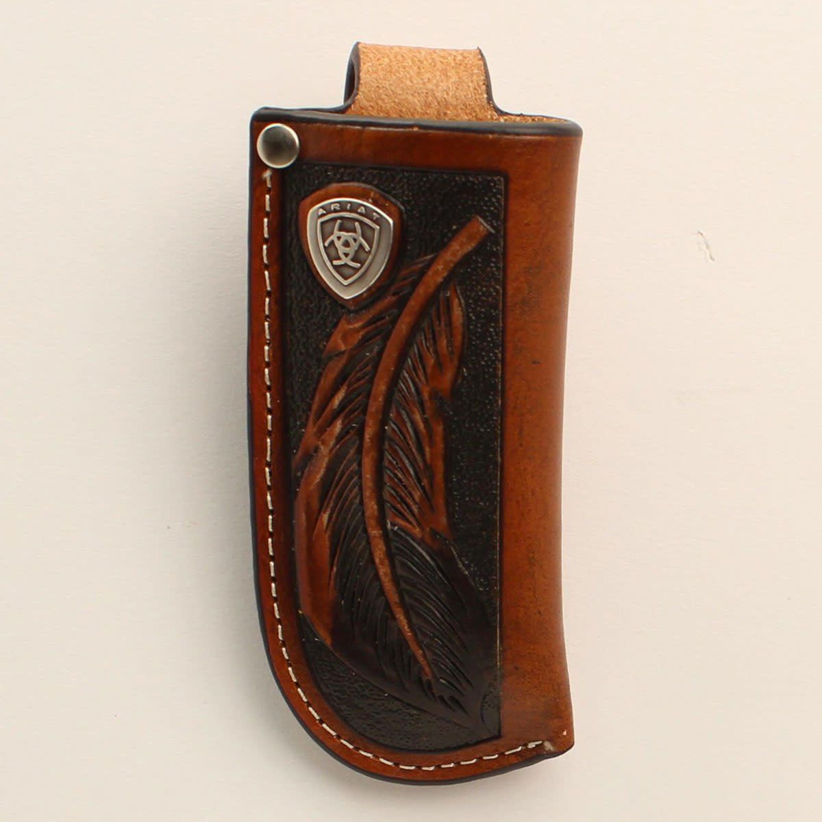 ARIAT LEATHER KNIFE SHEATH FEATHER CNCTN A1800608