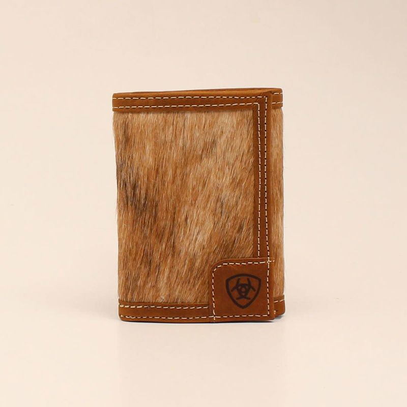 **ARIAT TRIFOLD CALF HAIR MEDIUM BROWN A3544044