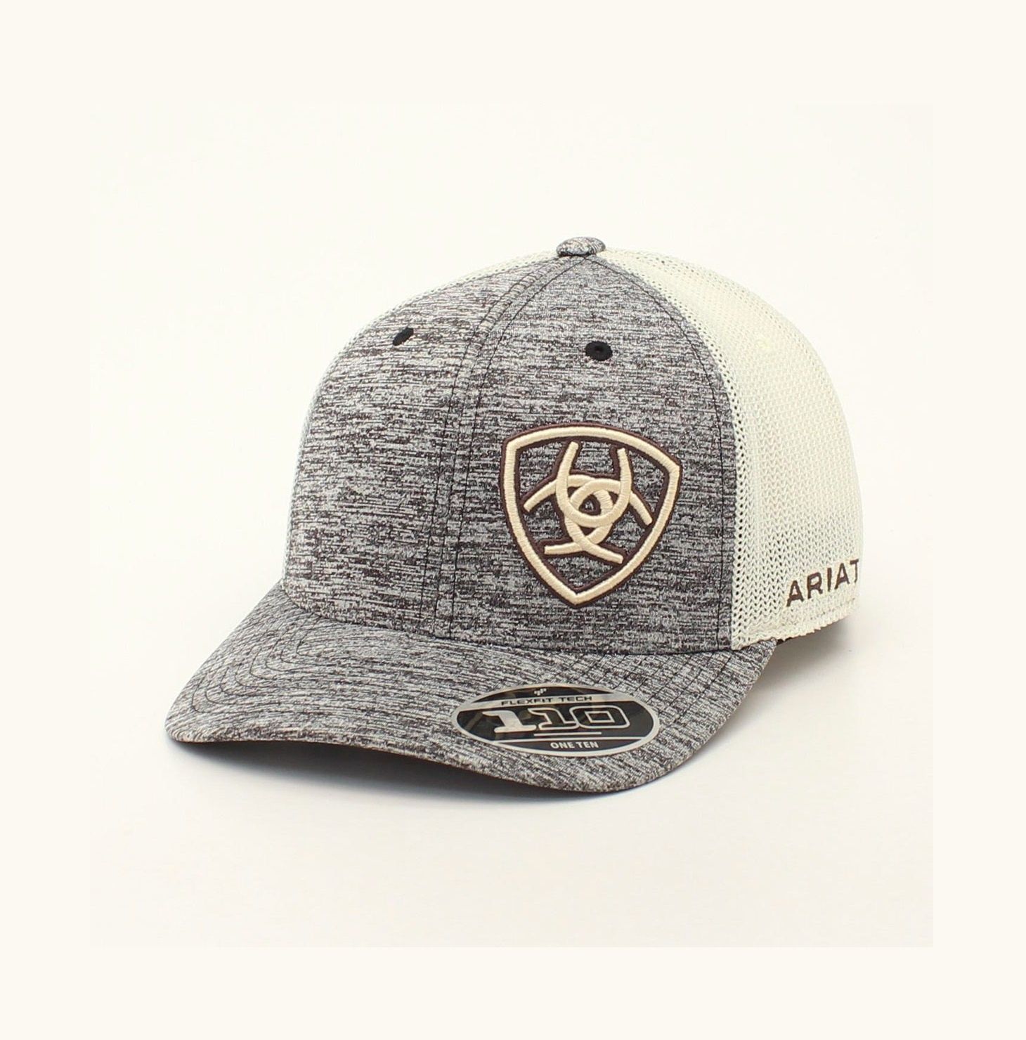 Ariat Mens Flex Fit Snap Back Off Set Shield Tan 1504908