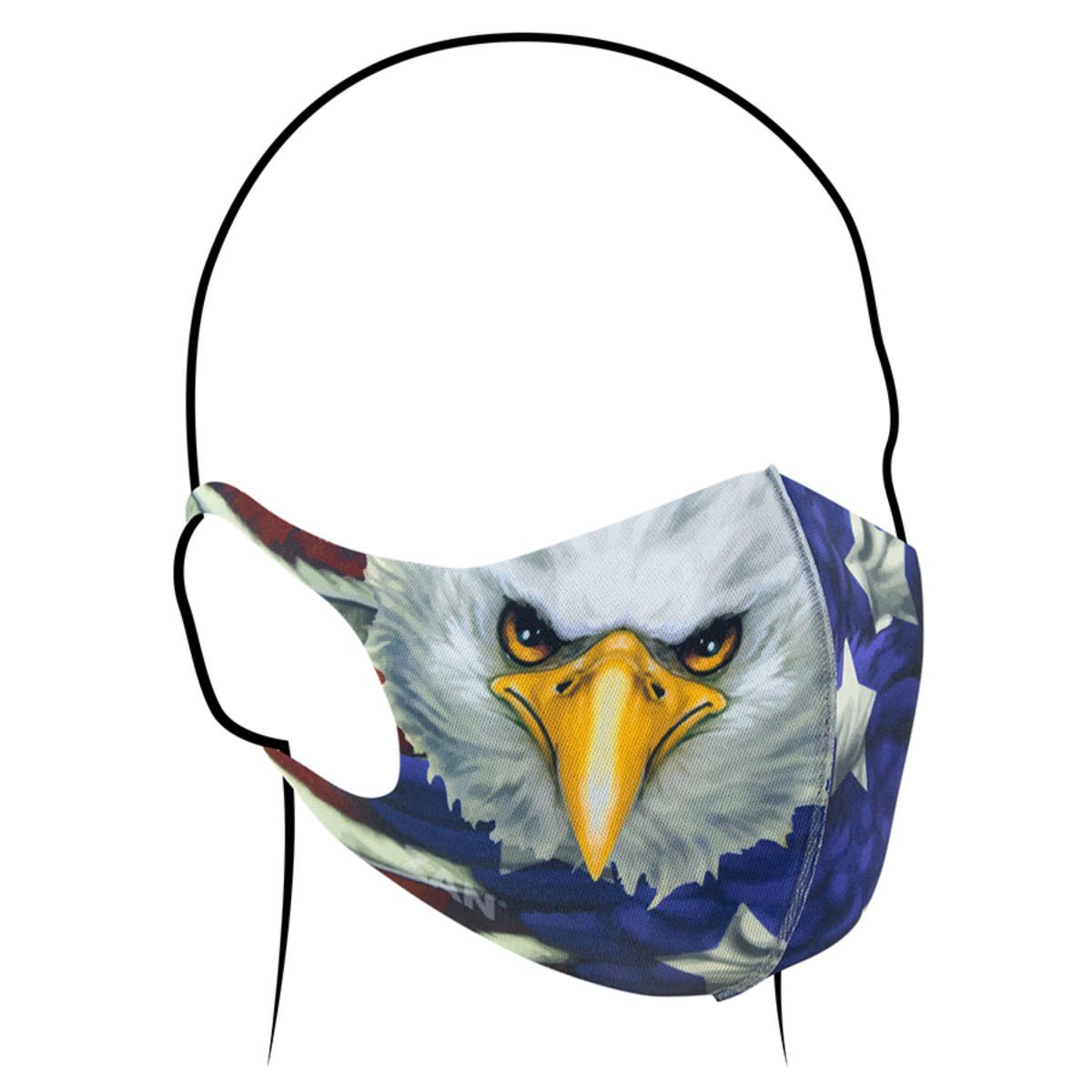 ***Zan Lightweight Face Mask 2- Pack USA Eagle Black FMLW454 2 for $5