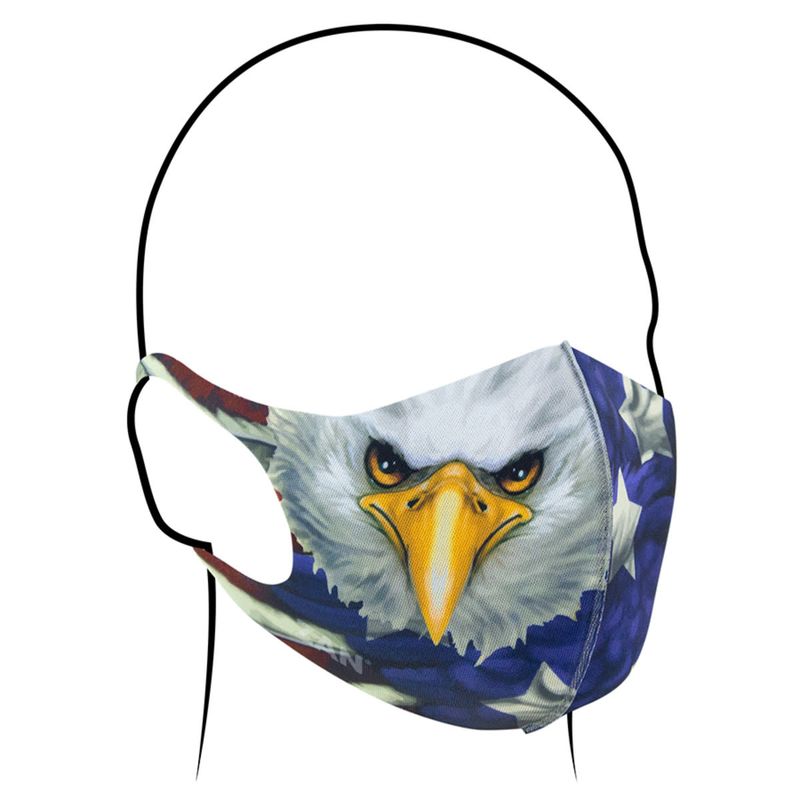 ***Zan Lightweight Face Mask 2- Pack USA Eagle Black FMLW454 2 for $5