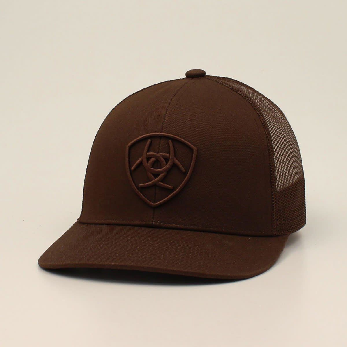 Ariat Hat MENS CAP SNAP BACK SHIELD LOGO BROWN A300053002