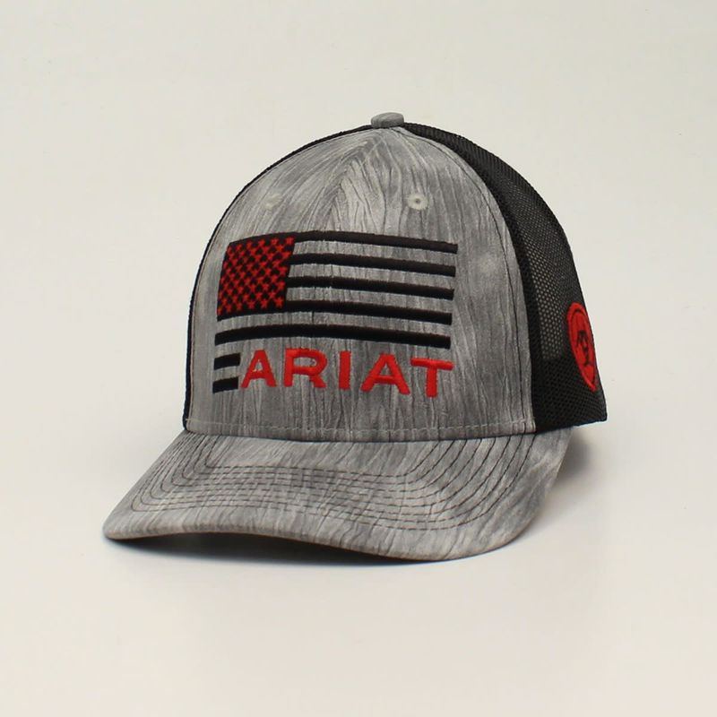 ARIAT MENS SB FLAG SHIELD LOGO GY A300014206