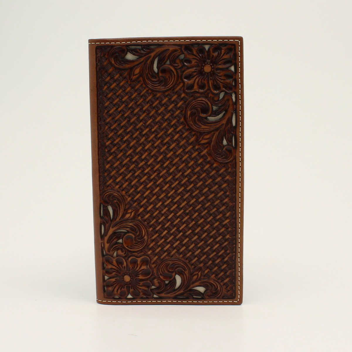 Nocona Rodeo Basket Weave Floral Tooled Brown N500014002