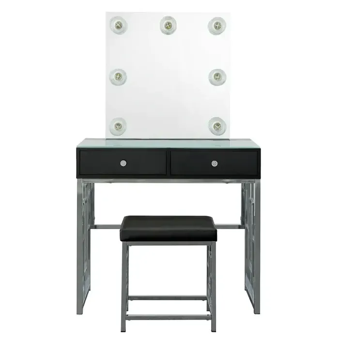 Margo Vanity W/ Power/Mirror/ Stool & Light (CVMG800VTPL)