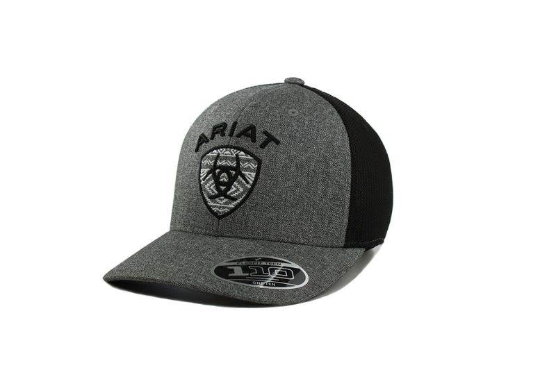 ARIAT MENS FLEXFIT 110 SNAPBACK AZTEC LOGO GREY A300064606