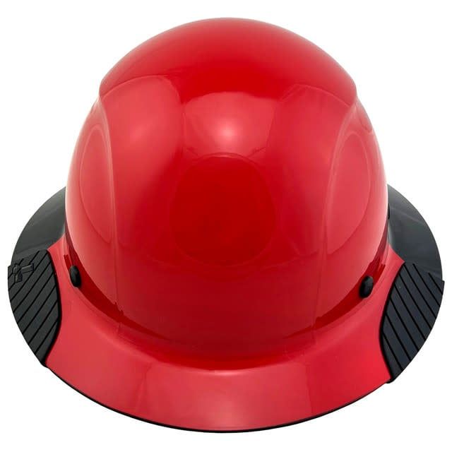 ACTUAL Carbon Fiber Full Brim Hard Hat Glossy Black/ Red- HDF50-20RD