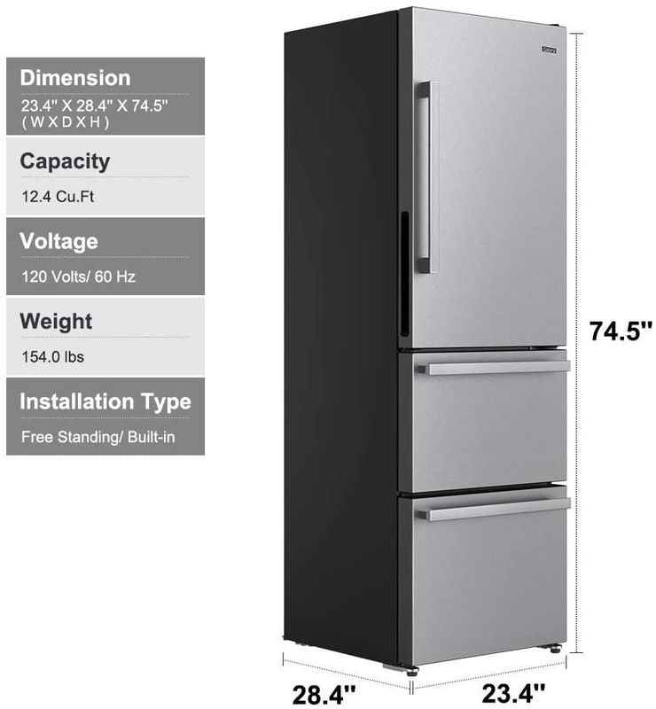 Galanz 12.4 CU FT  Bottom Mount Refrigerator  (GLR12BS2K16) *PRICE REDUCED SALE*