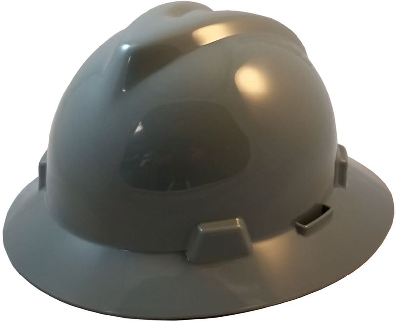 MSA V-GARD FULL BRIM HARD HATS W/ STAZ-ON SUSPENSIONS GRAY - 454731