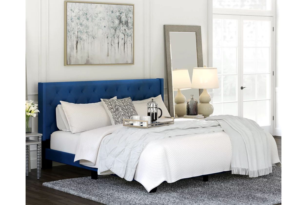 Vintasso King bed in blue (B089-182)