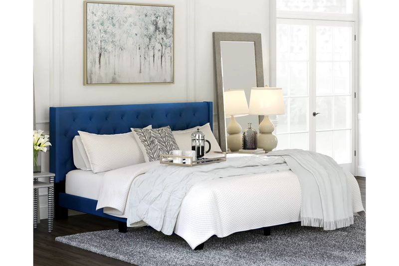 Vintasso King bed in blue (B089-182)