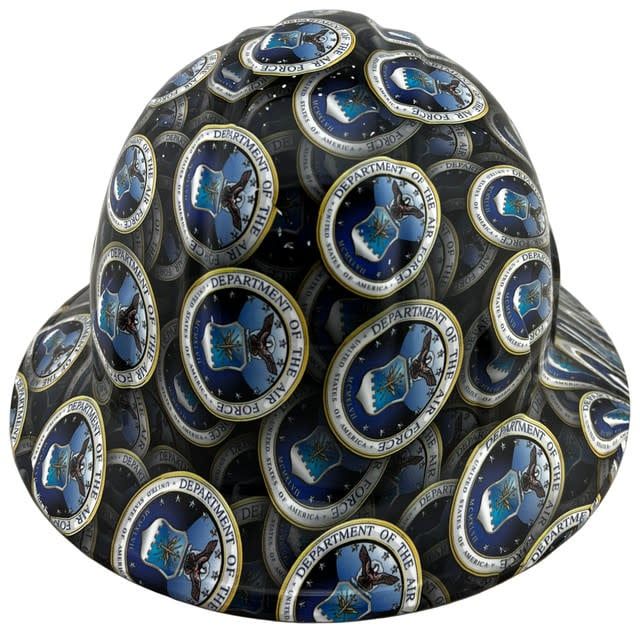 United States Air Force Design Full Brim Hydro Dipped Hard Hats HDHH-1659-FB United States Air Force Design Full Brim Hydro Dipped Hard Hats HDHH-1659-FB