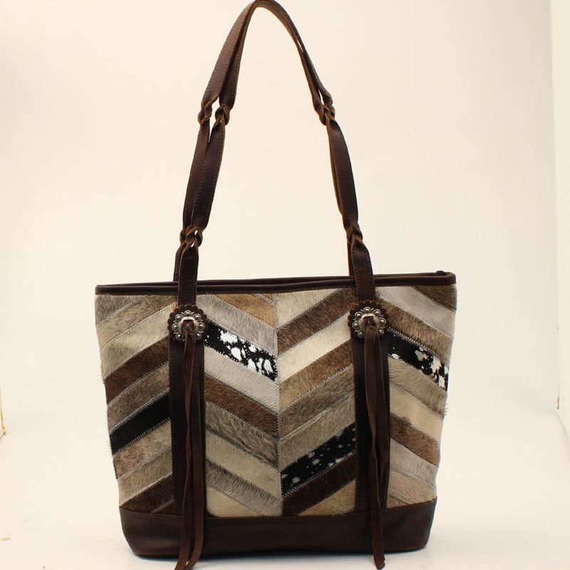 **ANGEL RANCH TOTE BAG CHEVRON BROWN D330002902