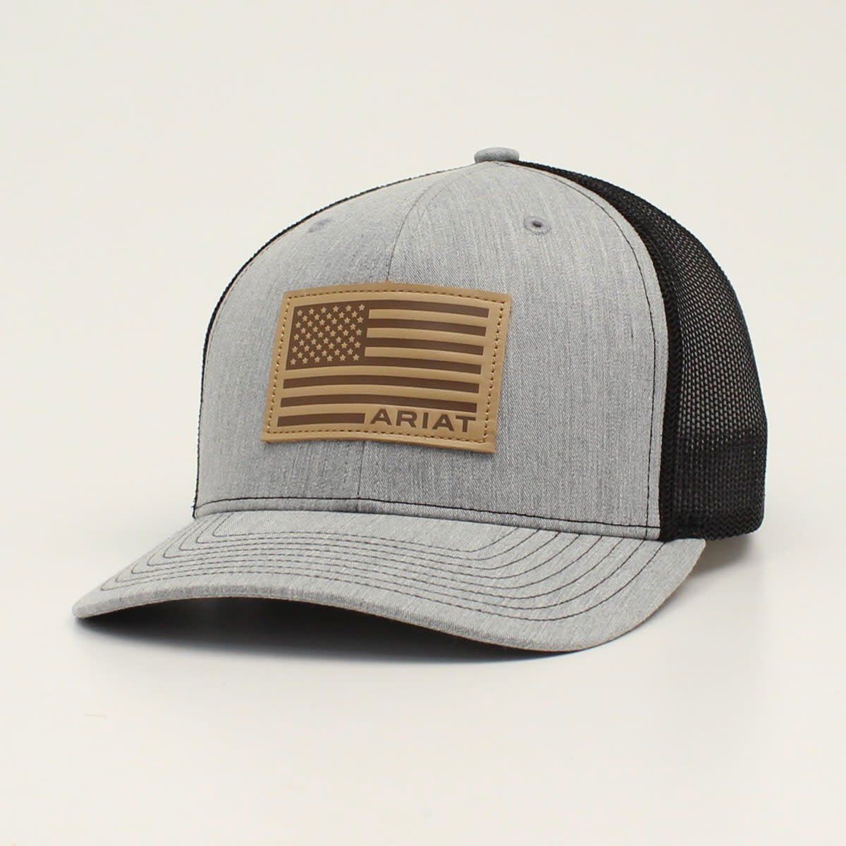Ariat Mens R112 Snap Back USA Flag Patch Grey A300015906