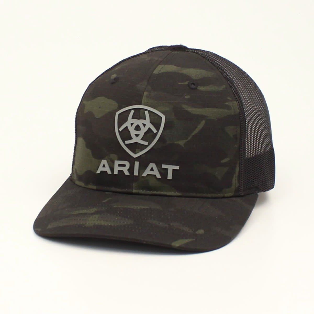 ARIAT MENS R112 SNAP BACK RUBBER LOGO CAMO A300017101
