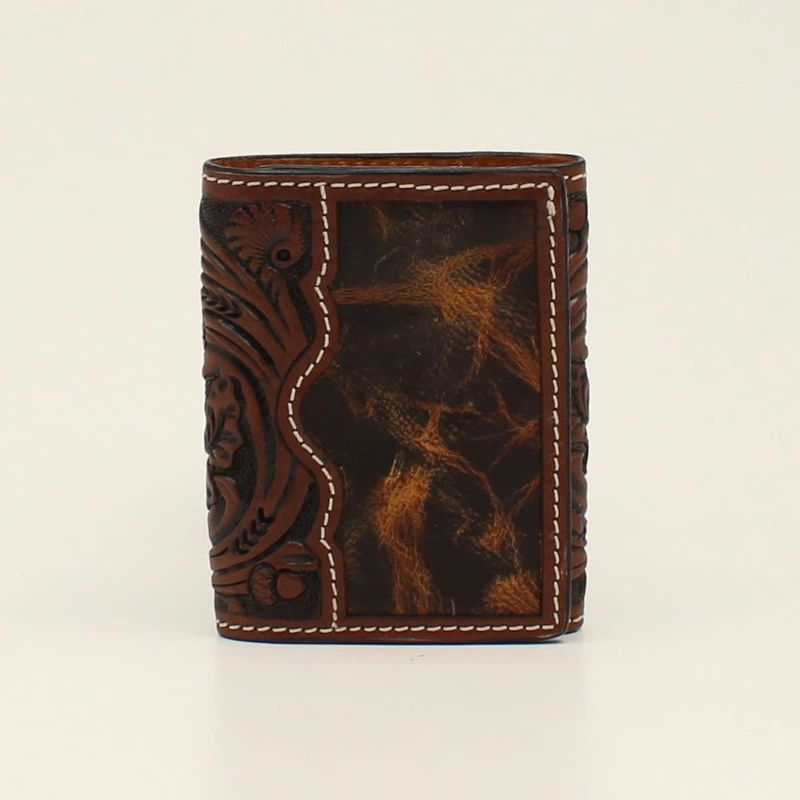 **NOCONA 3D TRIFOLD FLORAL ACORN TOOLED BROWN D250001702