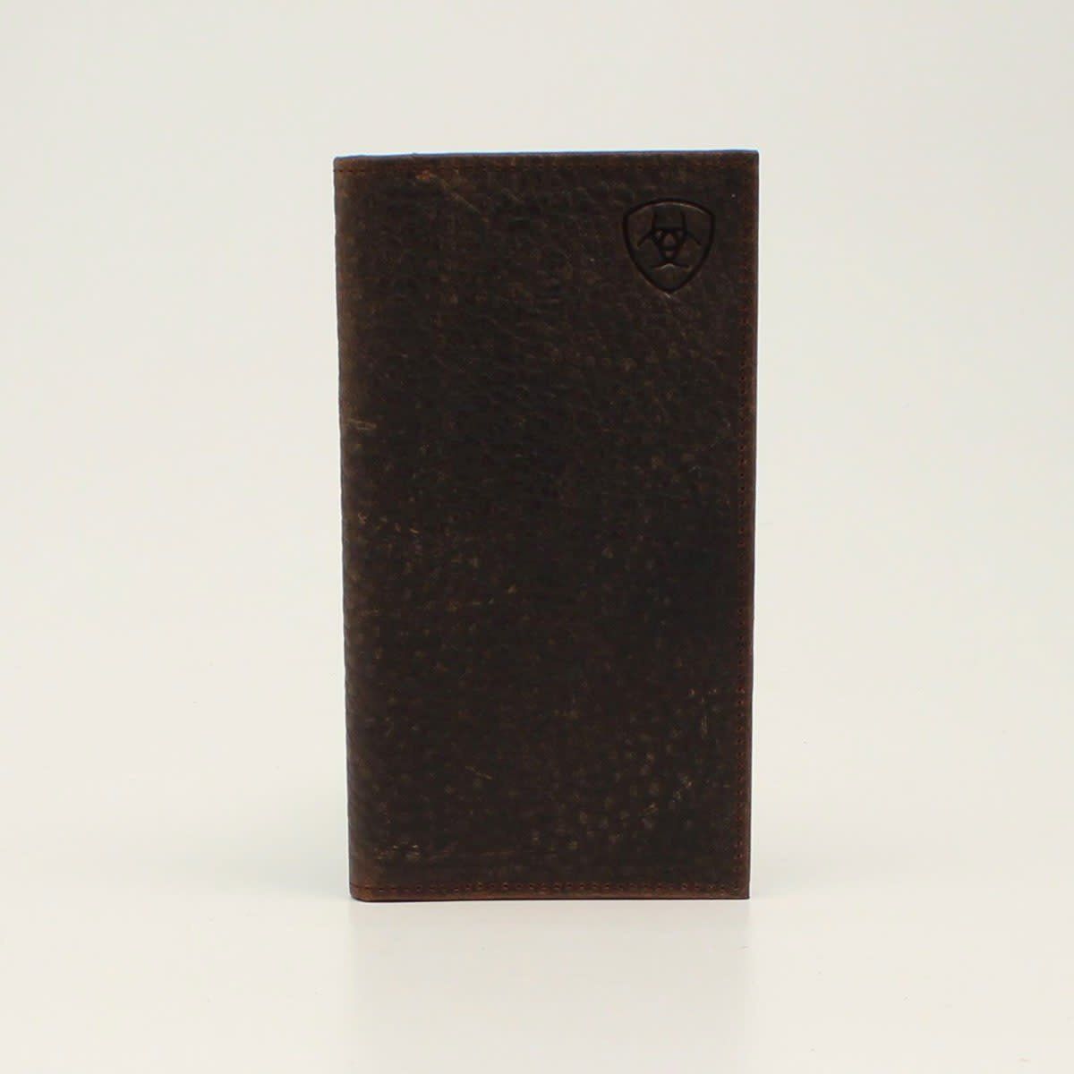 ARIAT MENS RODEO WALLET SHIELD LOGO BROWN A3547402