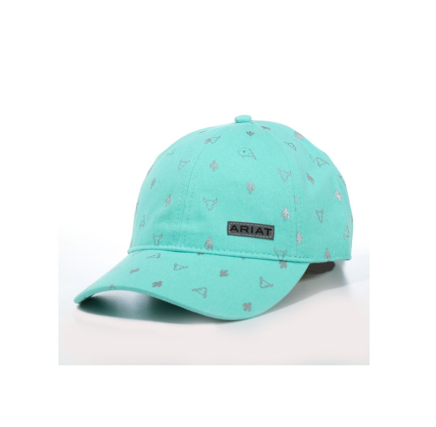 Ariat Ladies Cactus Bull Skull Turquoise Cap A300062433