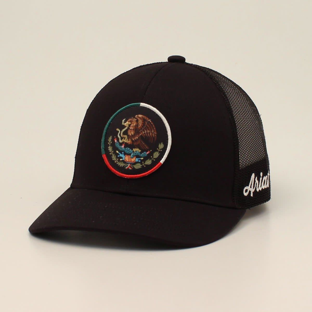 Ariat Mens Cap Snap Back Mexico Flag Eagle Black A300052001