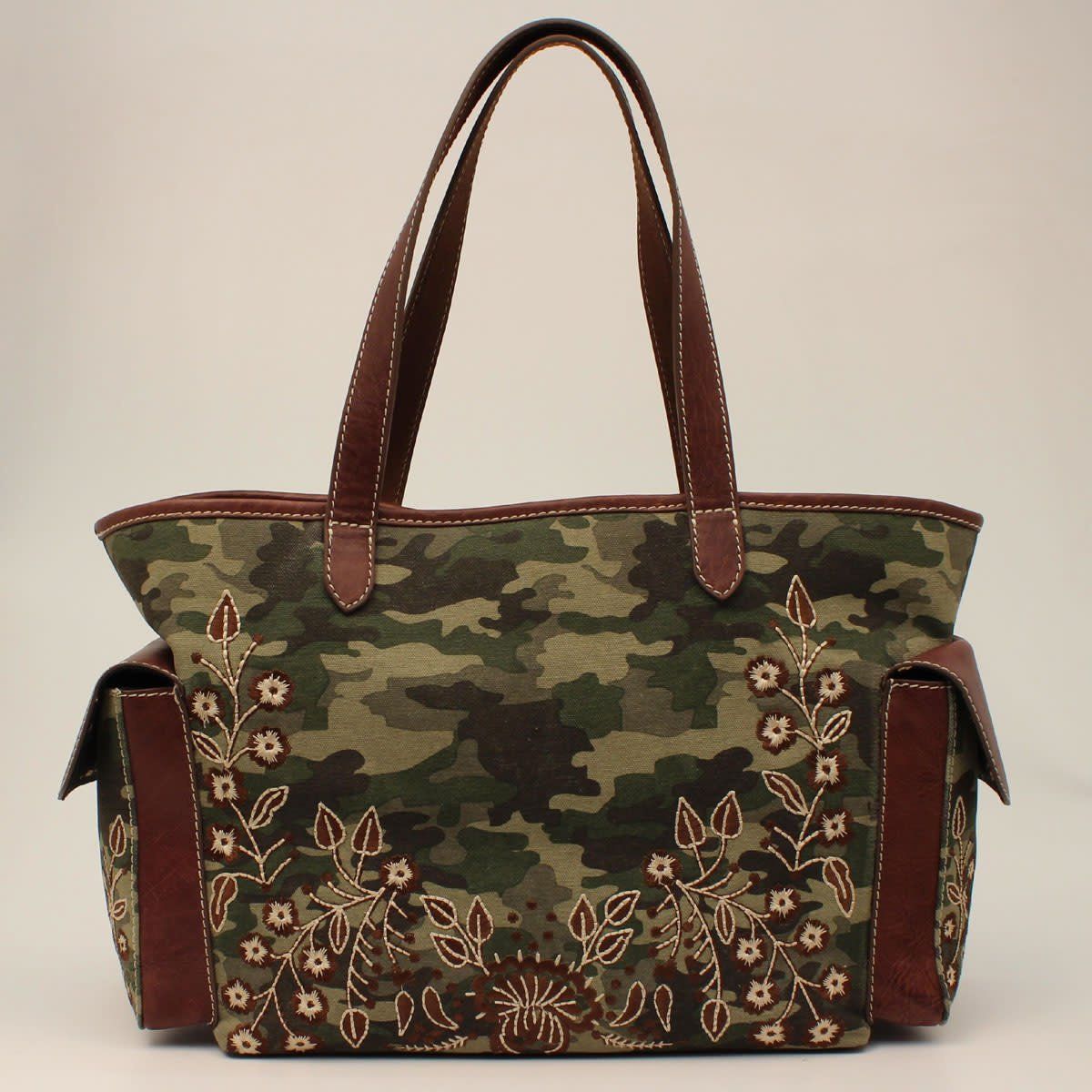 NOCONA SATCHEL CAMO STYLE FLOWER EMBROIDERED BROWN N770009202