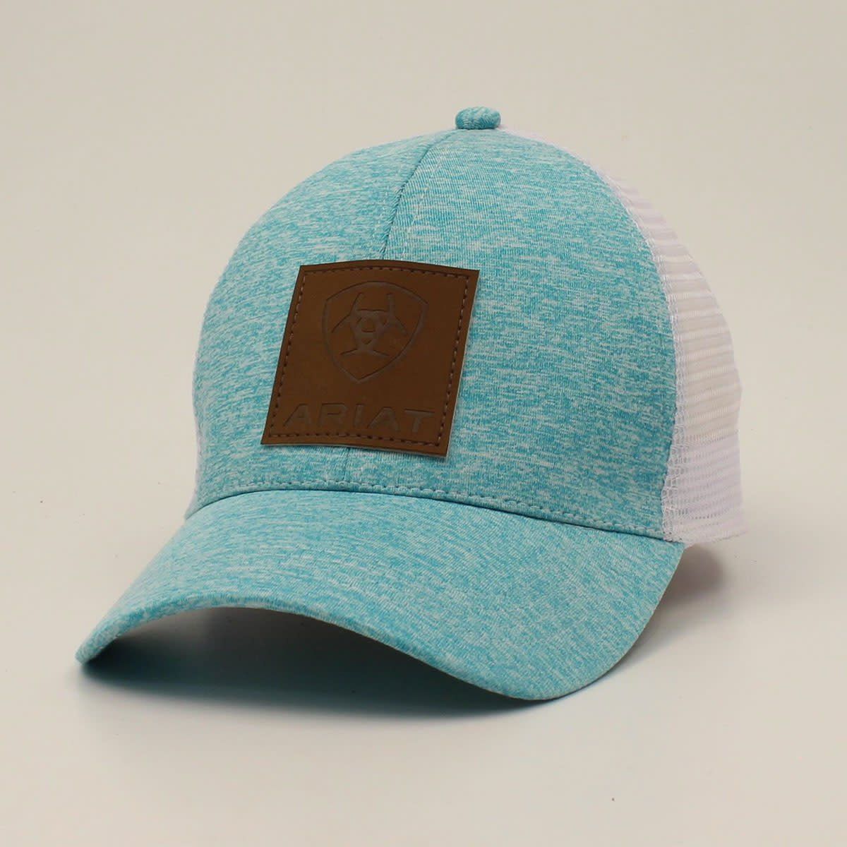 ARIAT LADIES PONYFLO CAP LARGE SQUARE PATCH TURQUOISE A300065033