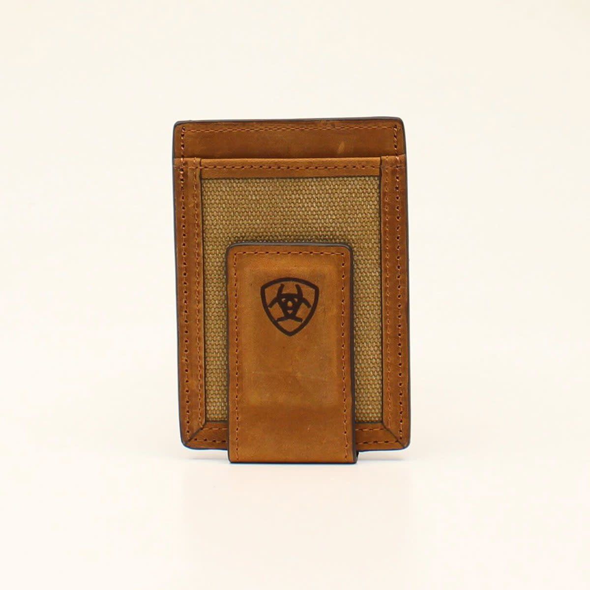 ARIAT BIFOLD MONEY CLIP CANVAS MEDIUM BROWN A3542044