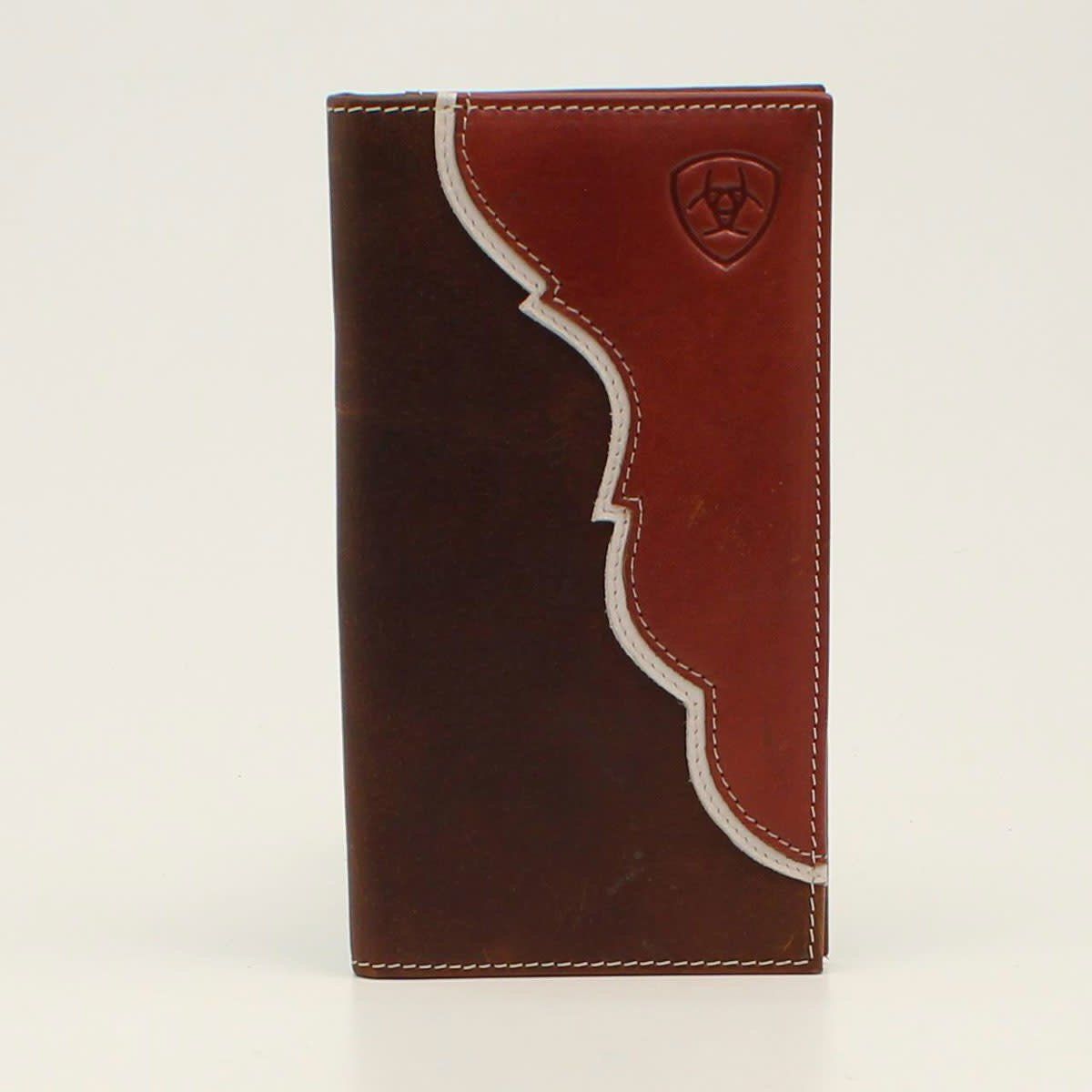 Ariat Mens Rodeo Wallet Two Tone Shield Logo Tan A3547708