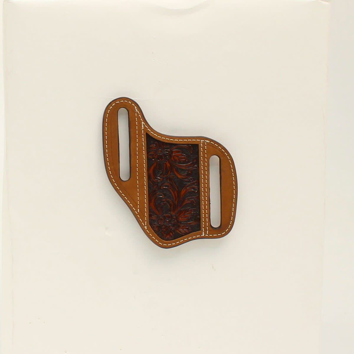 ARIAT KNIFE SHEATH FLORAL EMBOSSED MEDIUM BROWN A1801444