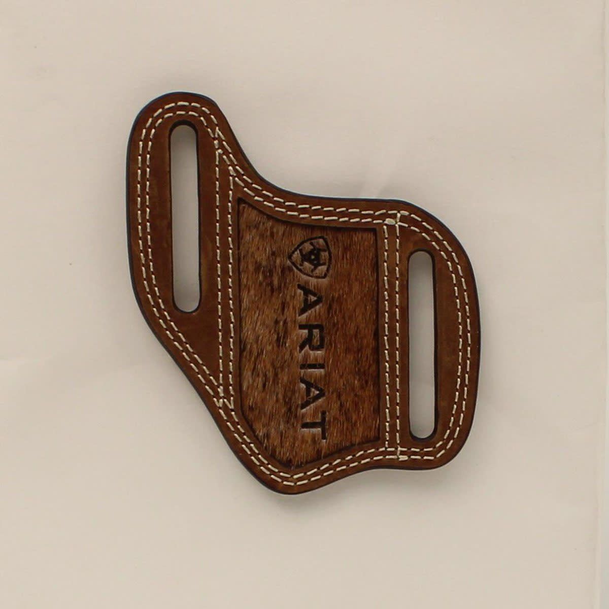 ARIAT LEATHER PANCAKE KNIFE SHEATH CALF HAIR MEDIUM BROWN A1801744