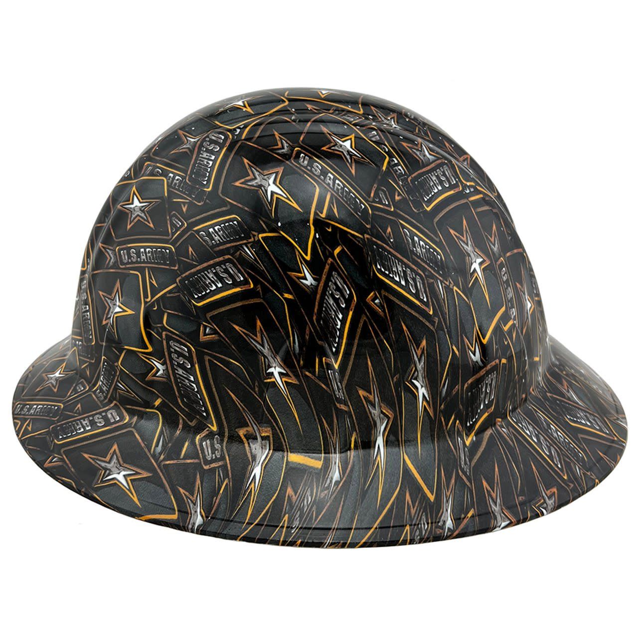 United States Army Design Full Brim Hydro Dipped Hard Hats hdhh-1670-FB