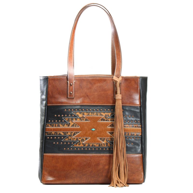 **NOCONA ANIKA STYLE CONCEAL CARRY TOTE CHEETAH BLACK AND BROWN N7700097107