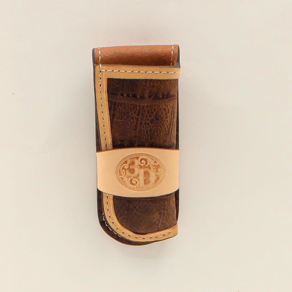 3D LEATHER KNIFE SHEATH CROCO BROWN  D8400302