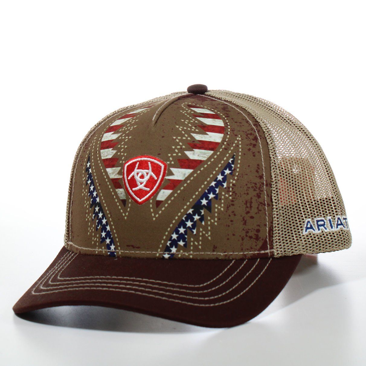 **ARIAT MENS AMERICAN FLAG BROWN CAP A300062802