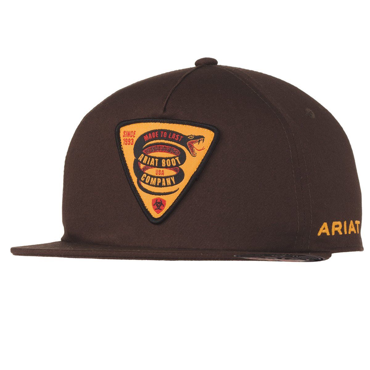 Ariat Mens Snap Back Coiled Snake Patch Medium Brown A300087244