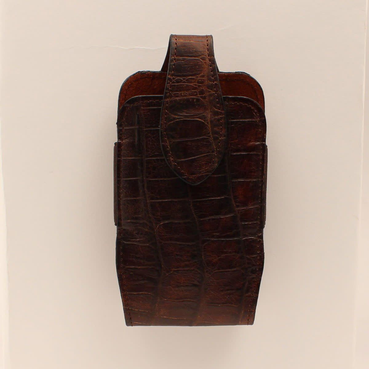 XXL CHOC CAIMAN PH W/VEG LTHR Phone Holder DPH864