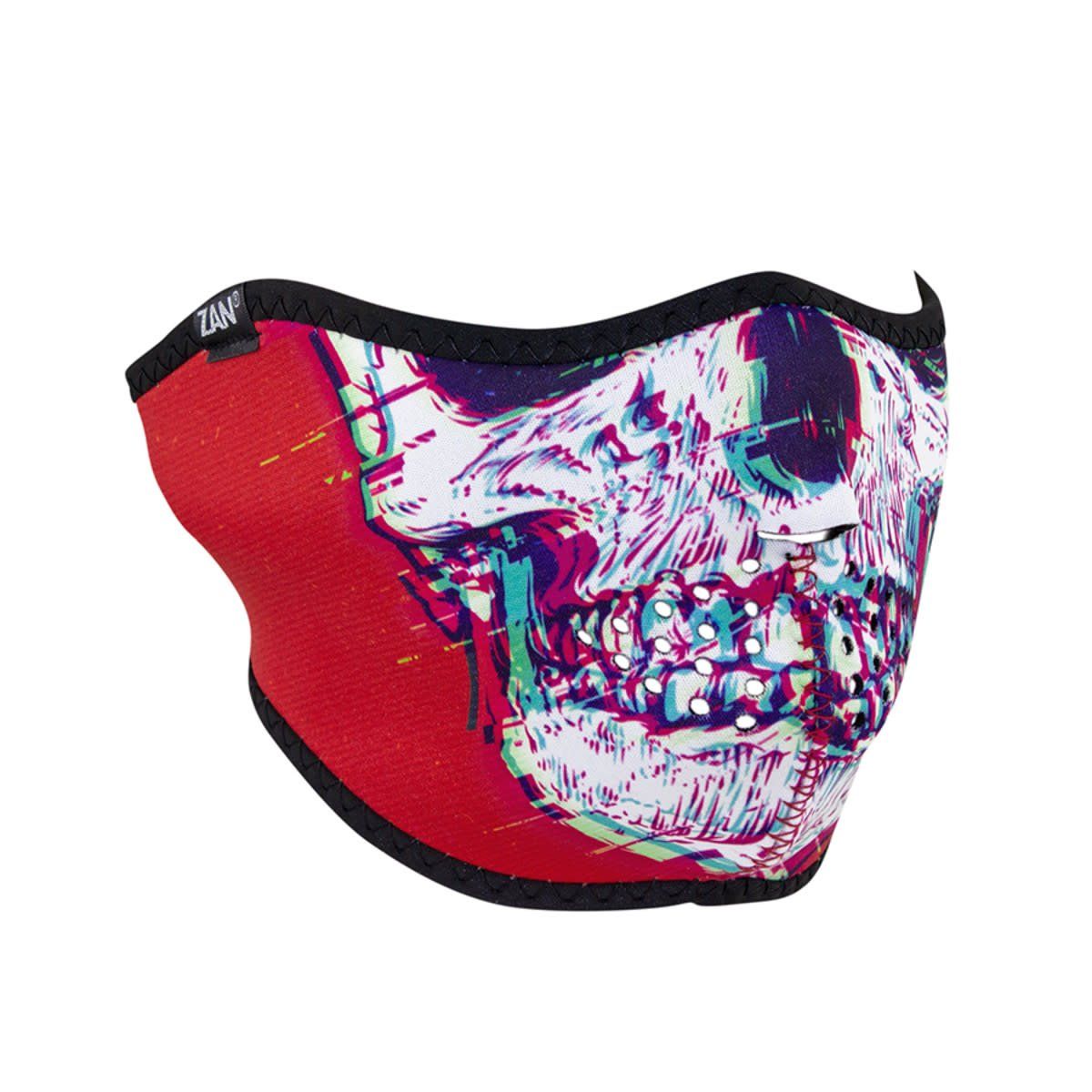 ***Zan® Half Mask Neoprene Glitch Skull WNFM471H