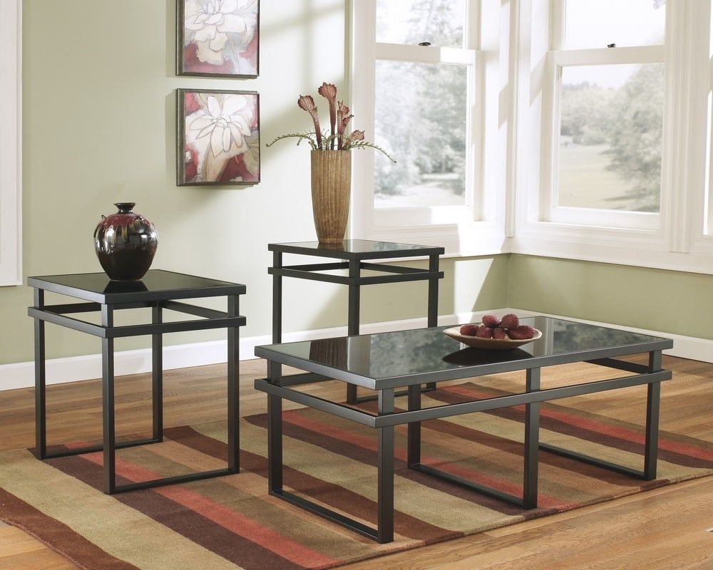 ASHLY LANEY 3PC METAL/GLASS TABLE SET (T180-13)