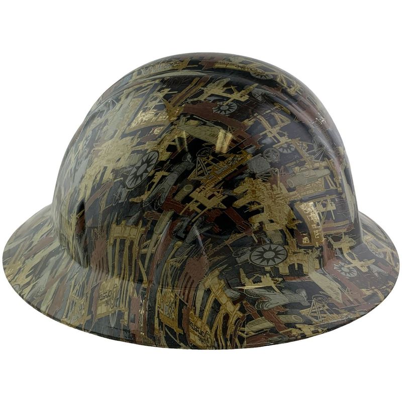 Oilfield Camo White Hydro  Dipped HardHat hdhh-722-FB