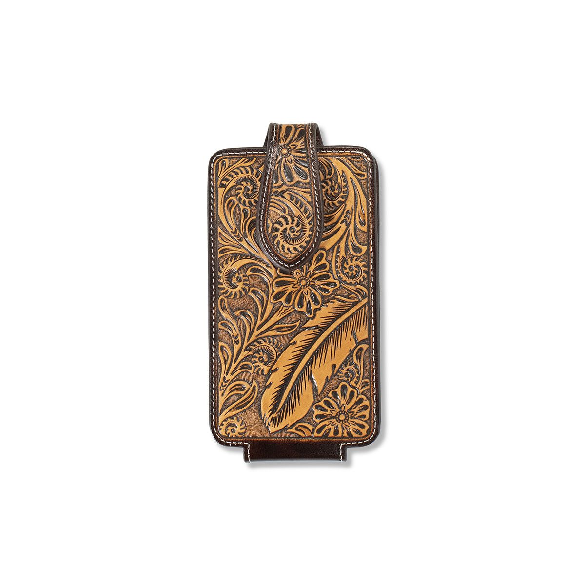Ariat Cell Phone Case Floral Feather Embossed Brown A0603802