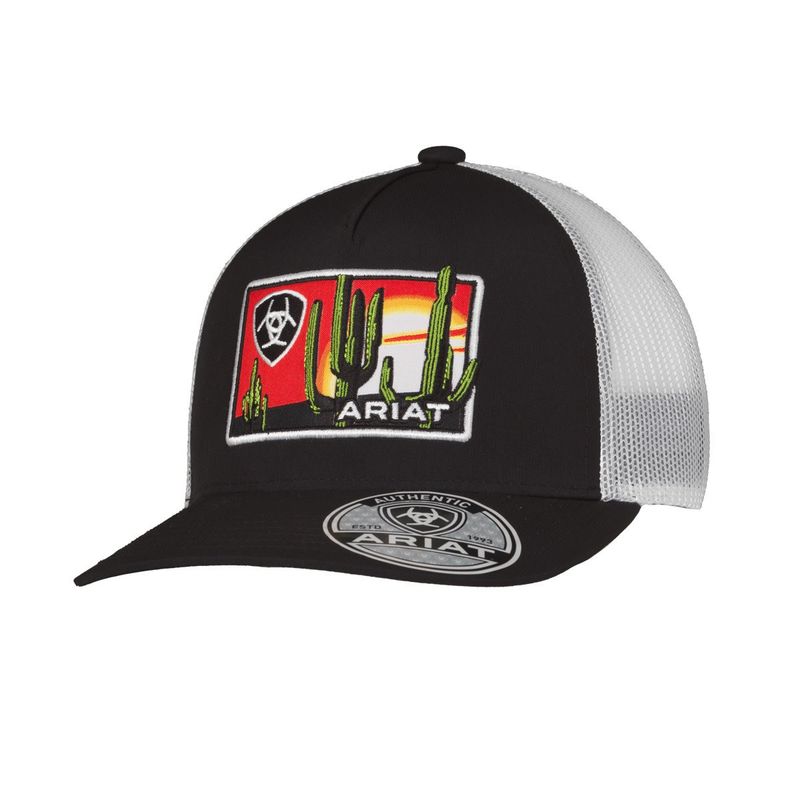 ARIAT MENS CAP DESERT SCENE PATCH BLACK A300085701