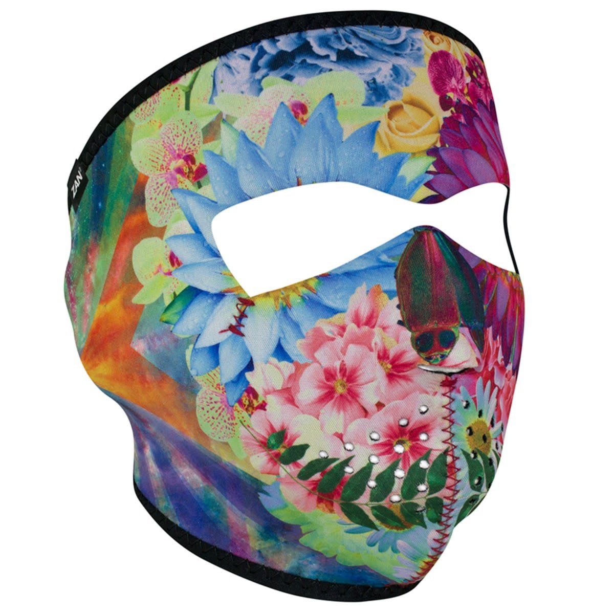***Zan® Full Mask Neoprene Flower Skull WNFM182