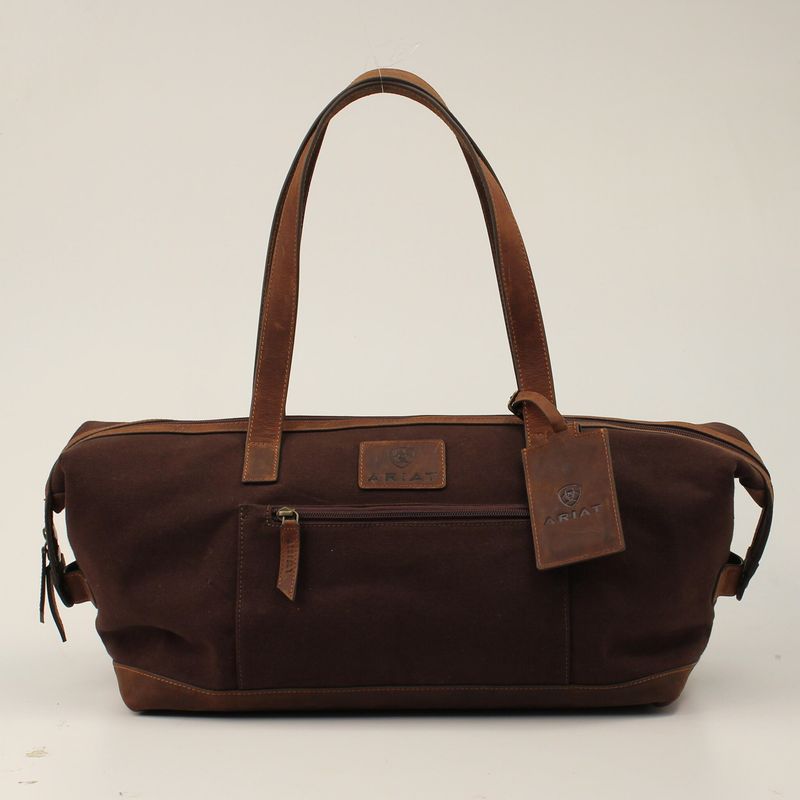 Ariat Small Duffle Bag Canvas Leather Brown A470001502