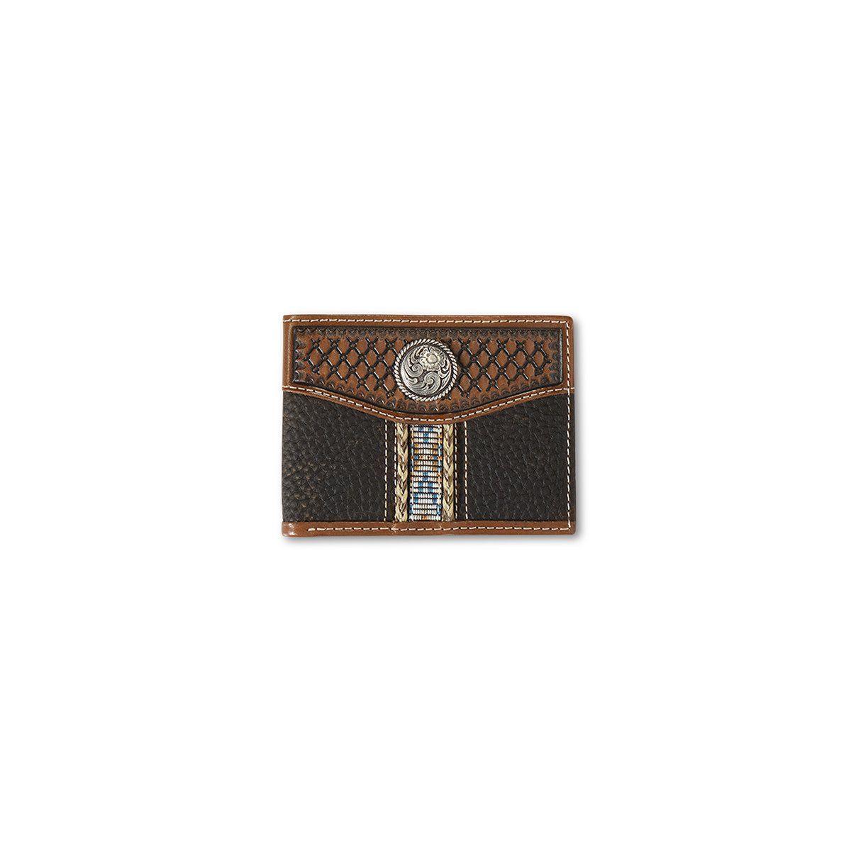 Ariat Bifold Wallet Woven Southwestern Brown A35542282 Ariat Bifold Wallet Woven Southwestern Brown A35542282